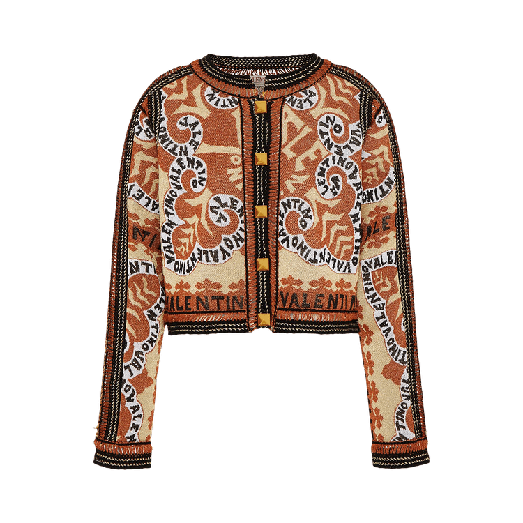 Valentino Giacca Maglia Jacket "Nero/Arancio Oro"