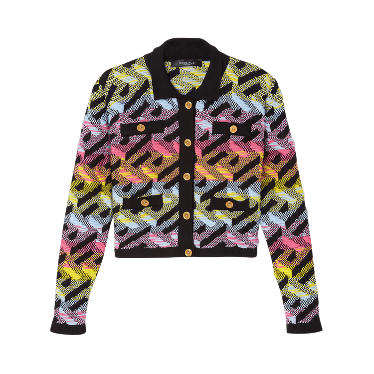 Versace La Greca Knit Cardigan "Multicolor"