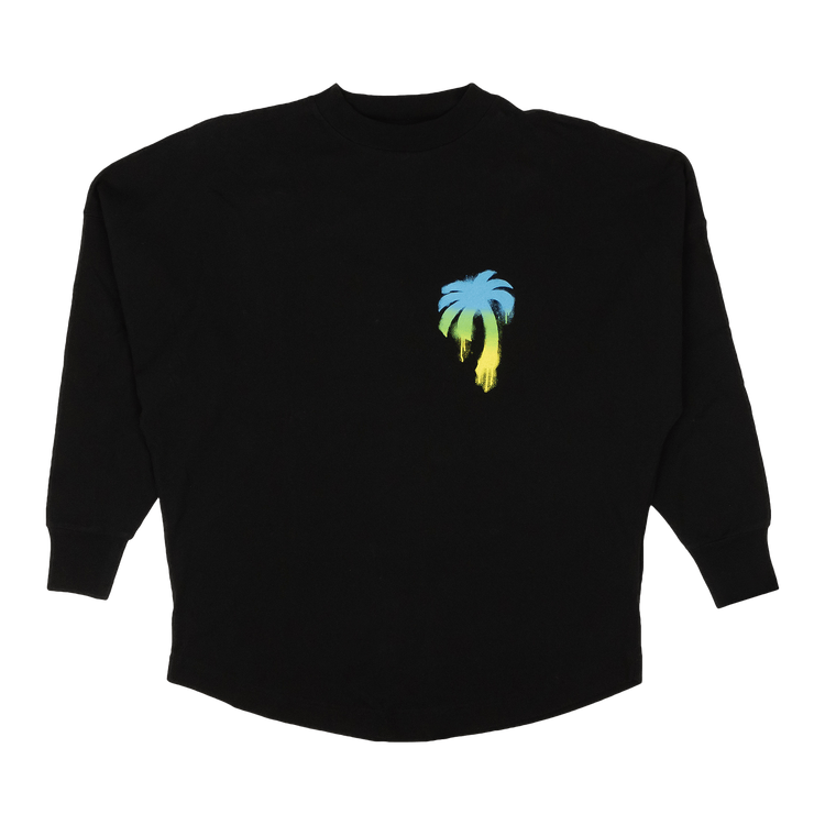 Palm Angels Sprayed Palm Logo Over Tee "Black/Green"