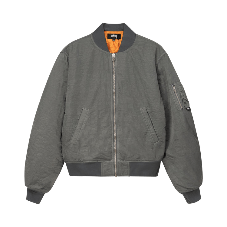 Stussy Dyed Nylon Bomber "Charcoal"