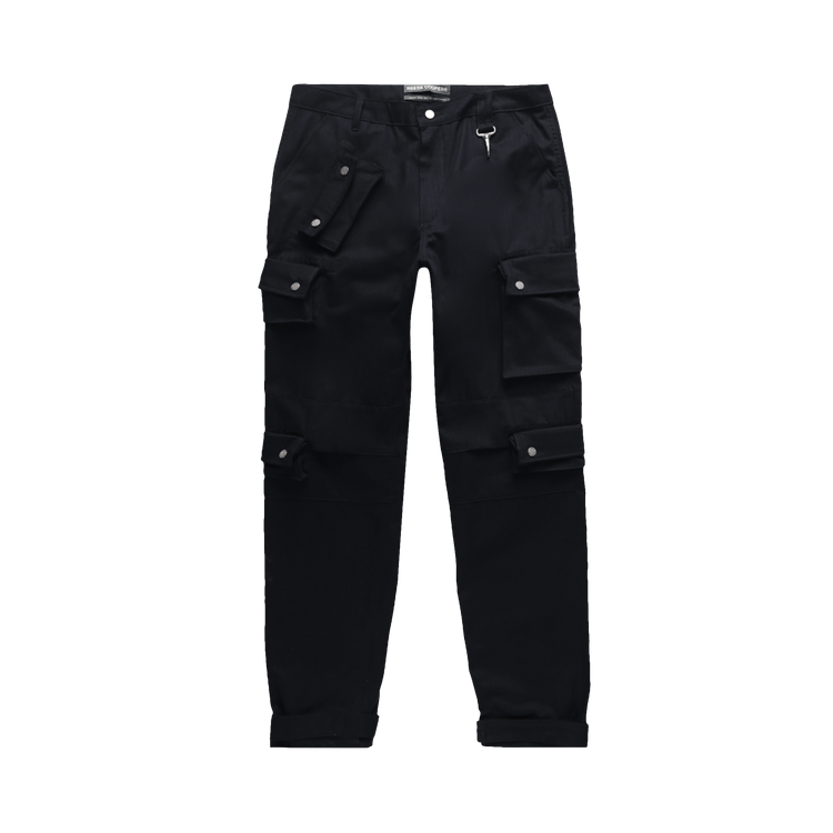 Reese Cooper Herringbone Cargo Pant "Black"