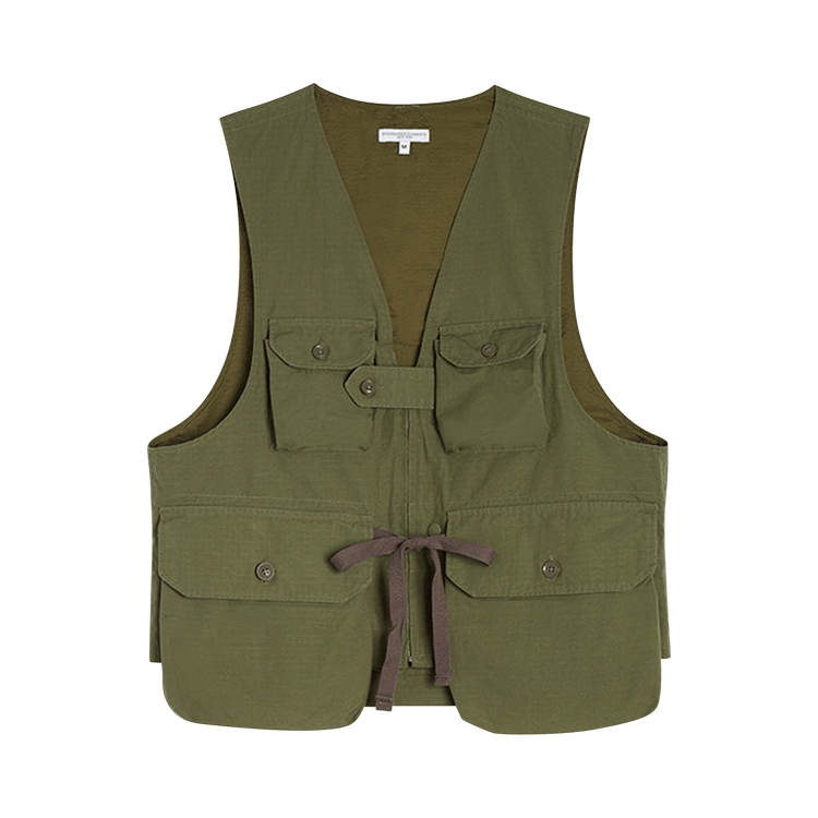 Engineered Garments Nylon Cotton Game Vest "Olive"
