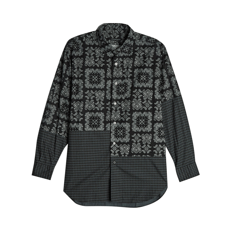 Engineered Garments Sheeting Bandana Print Spread Collar Shirt "Black"