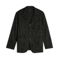 Engineered Garments Rayon Wool Flocking Splatter Print Loiter Jacket "Charcoal"