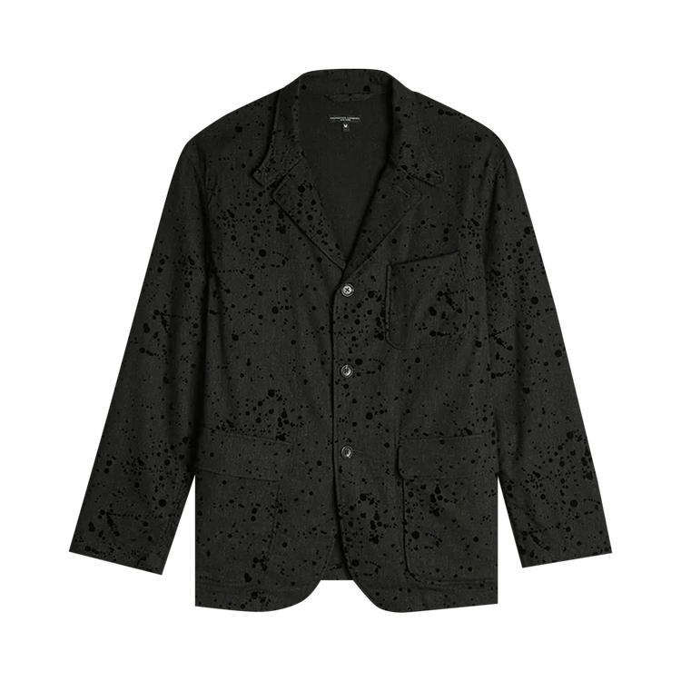 Engineered Garments Rayon Wool Flocking Splatter Print Loiter Jacket "Charcoal"