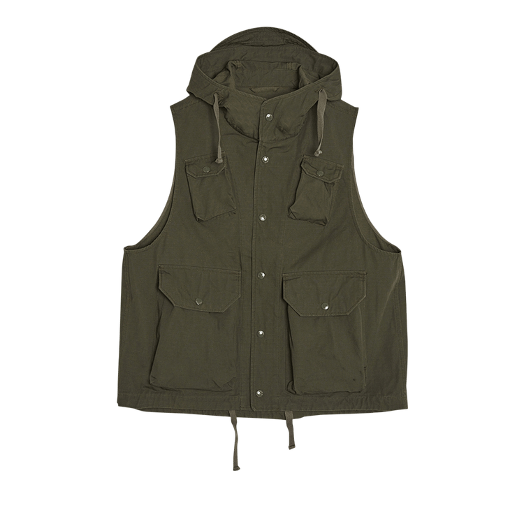 Engineered Garments Heavyweight Cotton Ripstop Field Vest "Black"