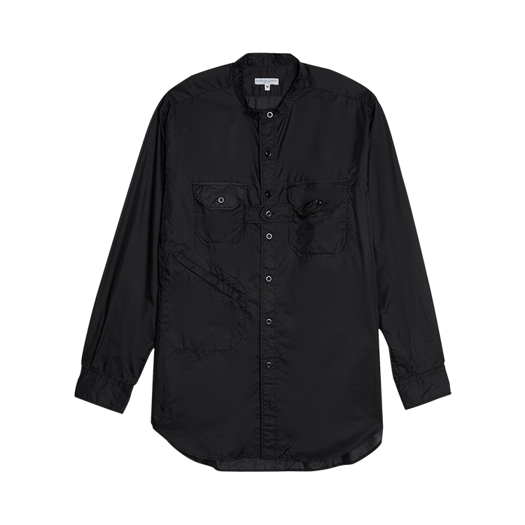 Engineered Garments Nylon Micro Ripstop Banded Collar Shirt "Black"