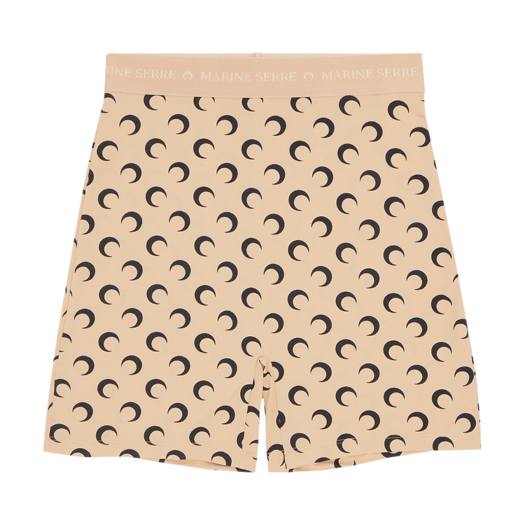 Marine Serre All Over Moon Yoga Short "All Over Moon Black On Tan"