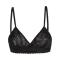 Marine Serre Moonogram Flocked Mesh Bra "Black On Black"