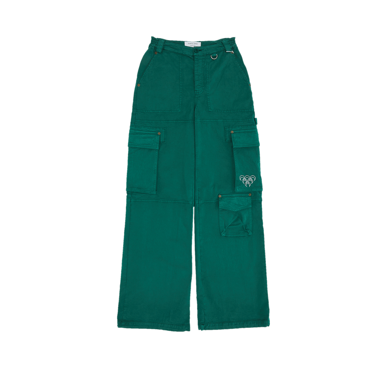 Marine Serre Workwear Pants "Evergreen"