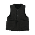Engineered Garments Polyester Fake Melton Over Vest "Black"