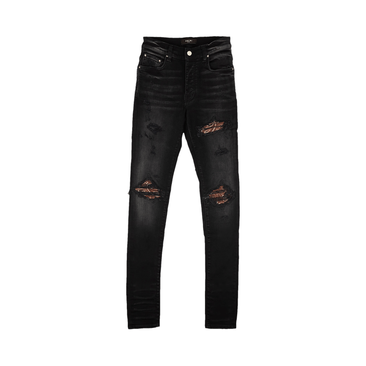 Amiri Distressed MX1 Bandana Skinny Jeans "Black"