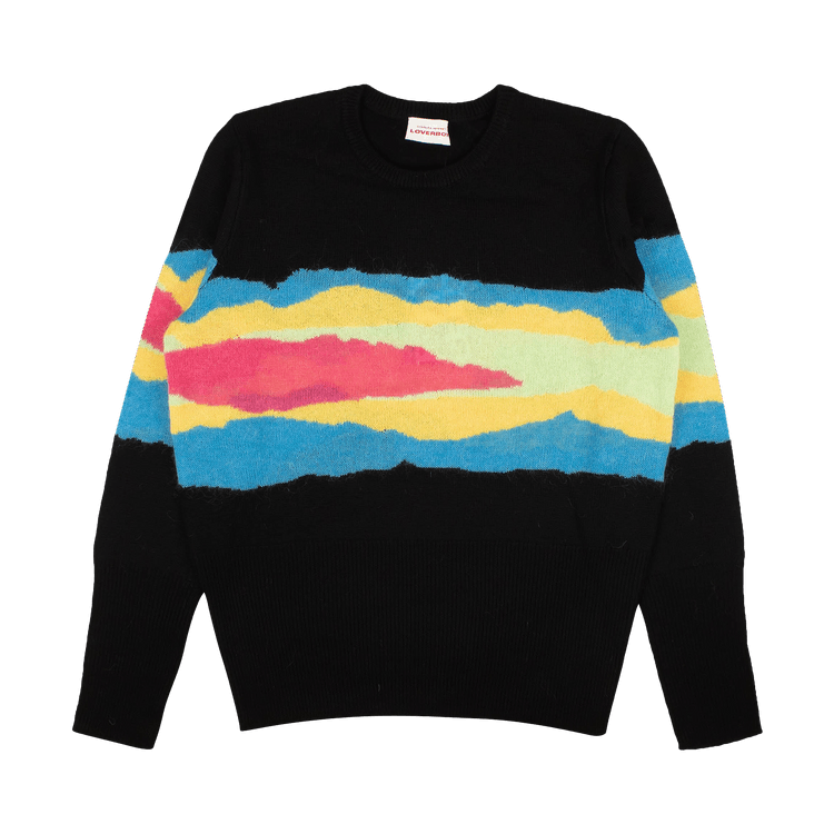 Charles Jeffrey Loverboy Shreddies Multi Wool Sweater "Black"