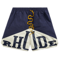 Rhude Logo Printed Drawstring Shorts "Navy/Creme"