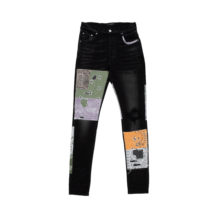Amiri Bandana Art Patch Jean "Aged Black"