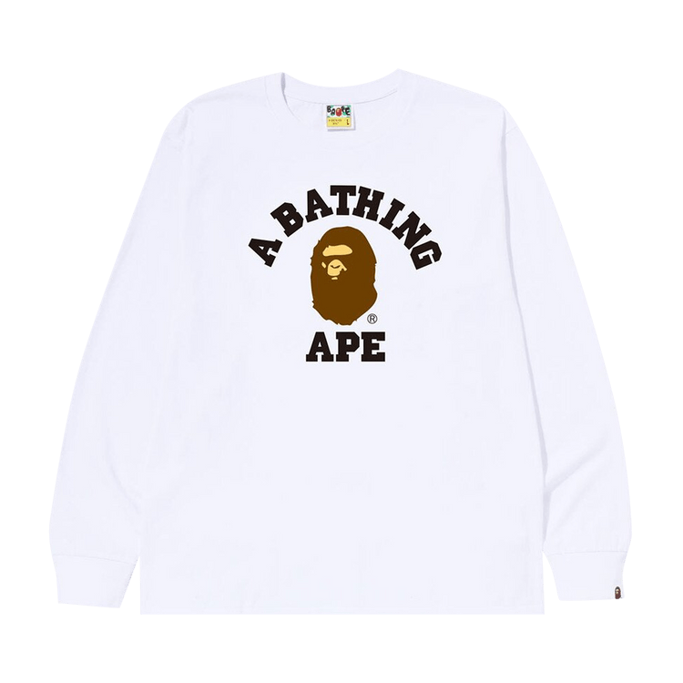 BAPE College Long-Sleeve Tee "White"