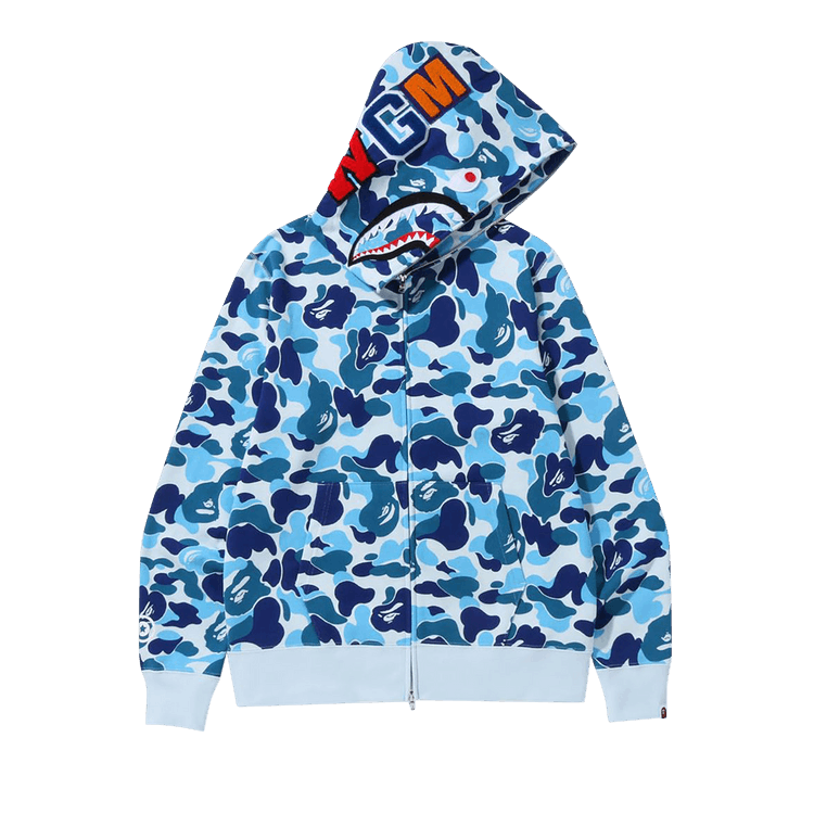 BAPE Big ABC Camo Shark Full Zip Hoodie "Blue"