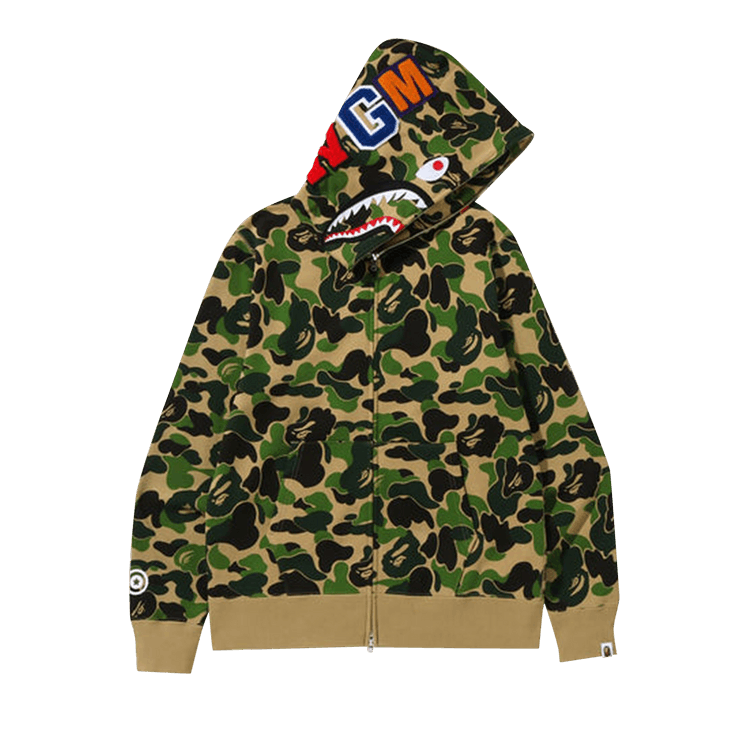 BAPE Big ABC Camo Shark Full Zip Hoodie "Green"