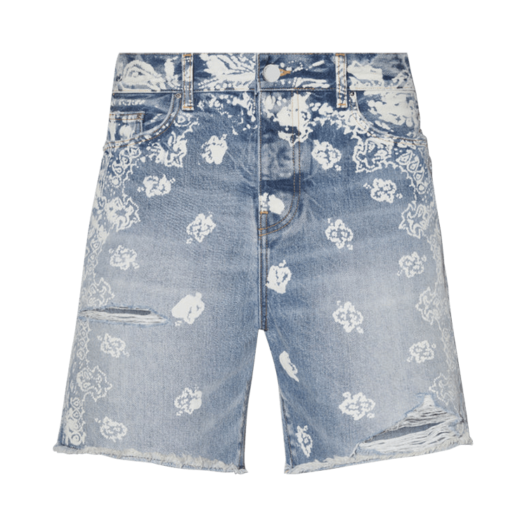 Amiri Bleach Bandana Denim Short "Clay Indigo"