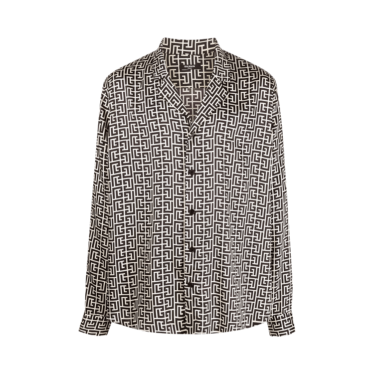 Balmain Printed Monogram Pyjama Shirt "Ivoire/Noir"