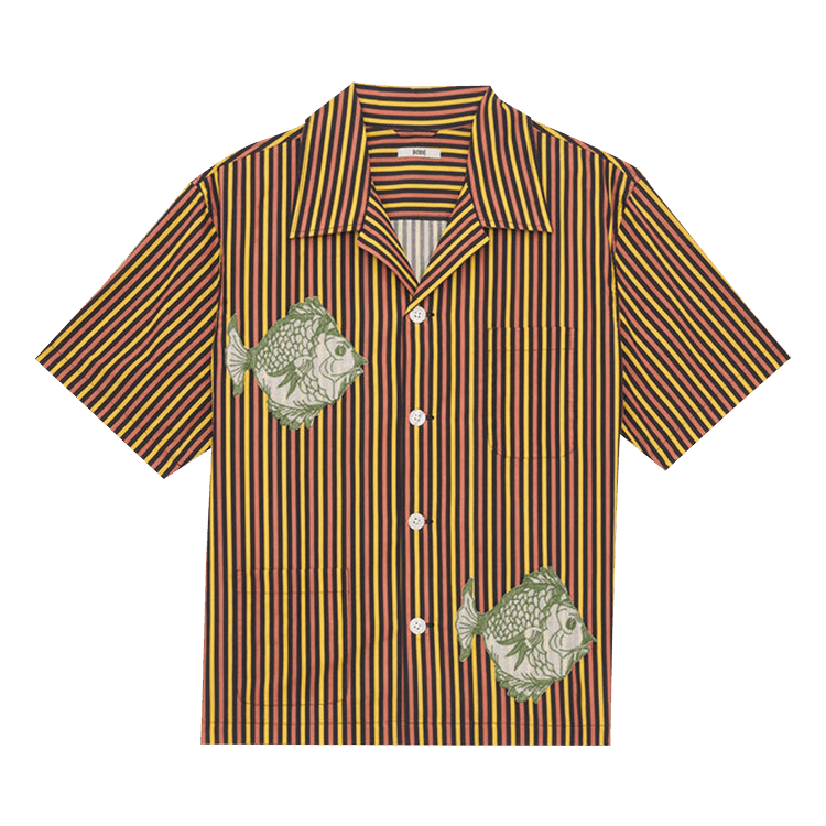 Bode Fish Applique Short-Sleeve Shirt "Multicolor"