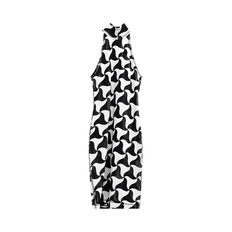Bottega Veneta Crinkled Wavy Triangle Print Dress "Pink/Red"