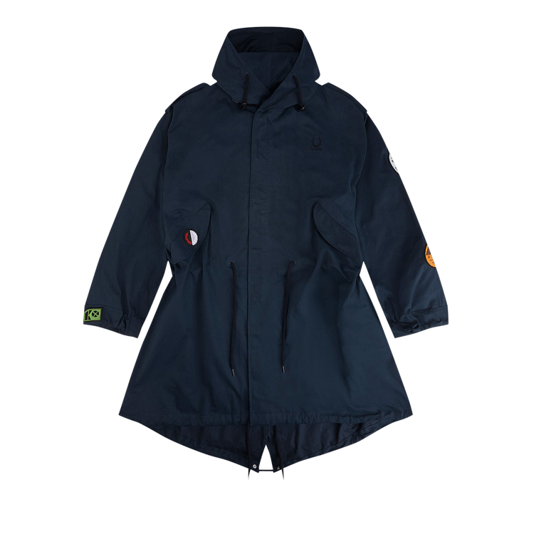 Fred Perry x Raf Simons Patched Parka "Basalt Navy"