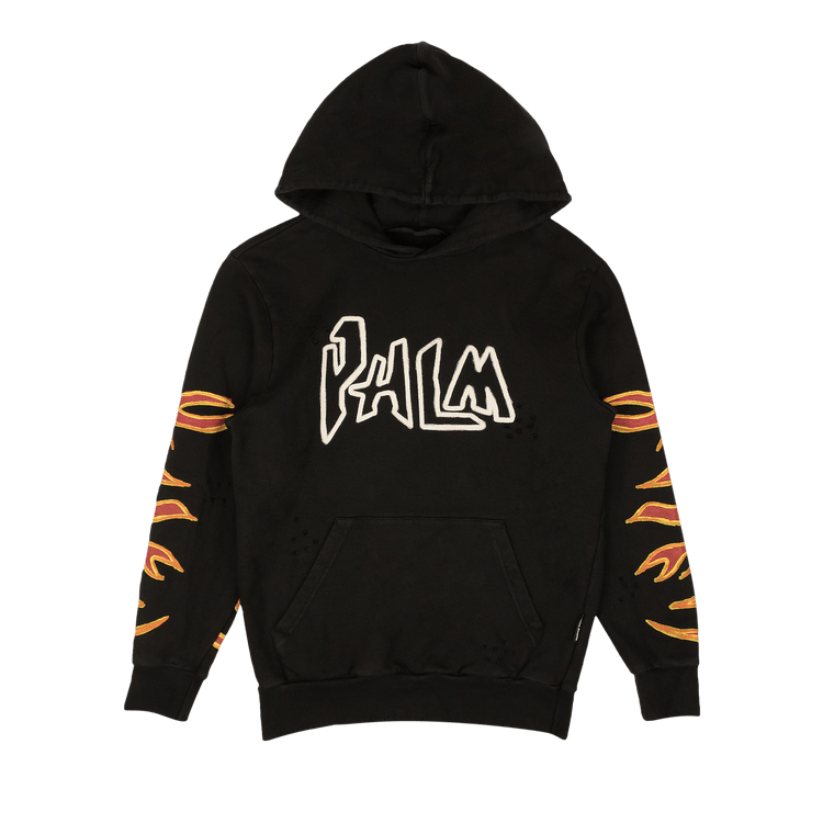 Palm Angels Graffiti Flames Hoody "Black/White"