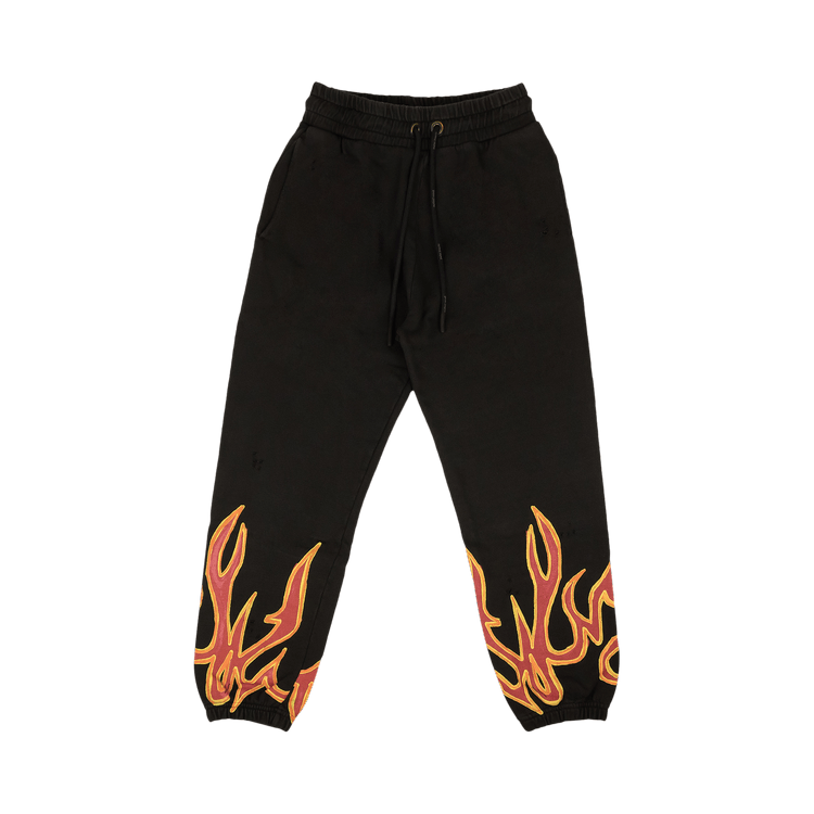 Palm Angels GD Graffiti Flames Sweatpants "Black/Red"