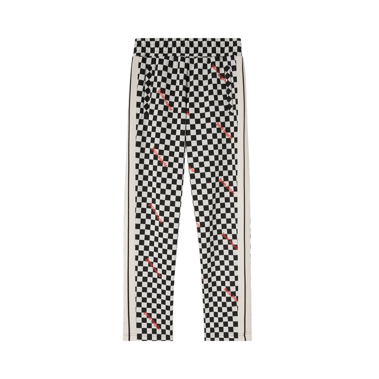 Palm Angels Jacquard Damier Classic Track Pants "Black/Red"