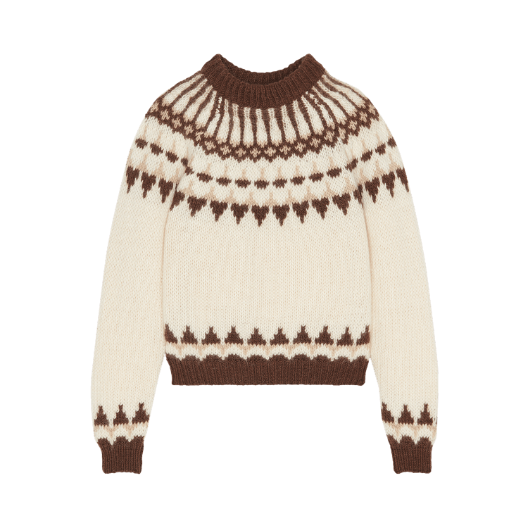 Saint Laurent Sweater "Naturel/Marron/Beige"