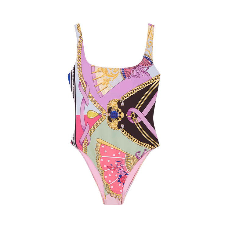 Versace La Greca Rainbow One Piece Swimsuit "Multicolor"