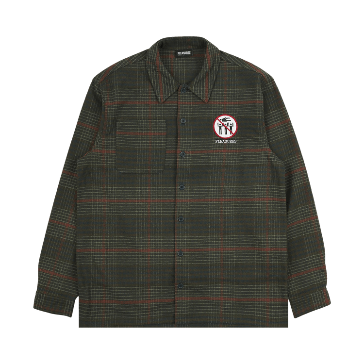 Pleasures Surfing Flannel Overshirt "Green"