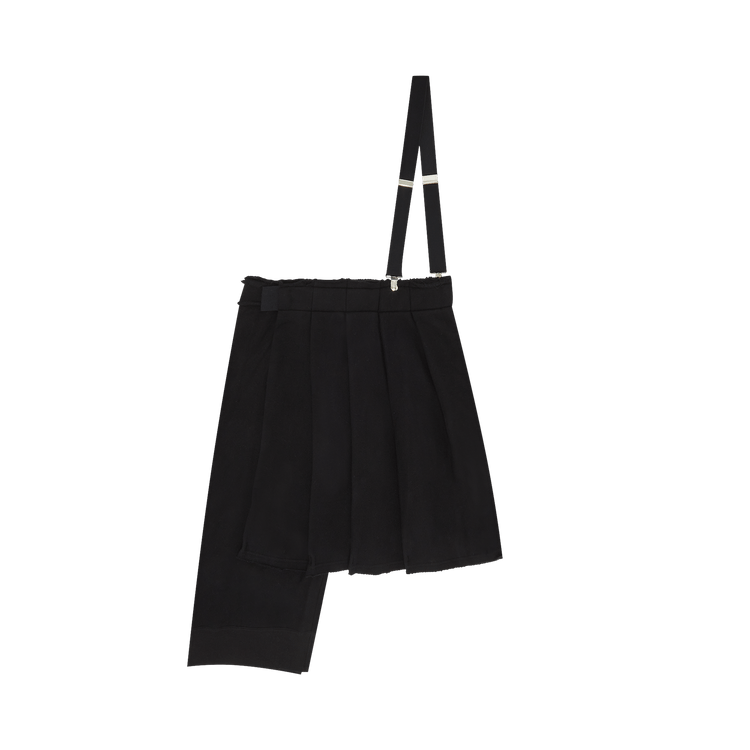 Yohji Yamamoto R-1 One Shoulder Pleated Skirt "Black"