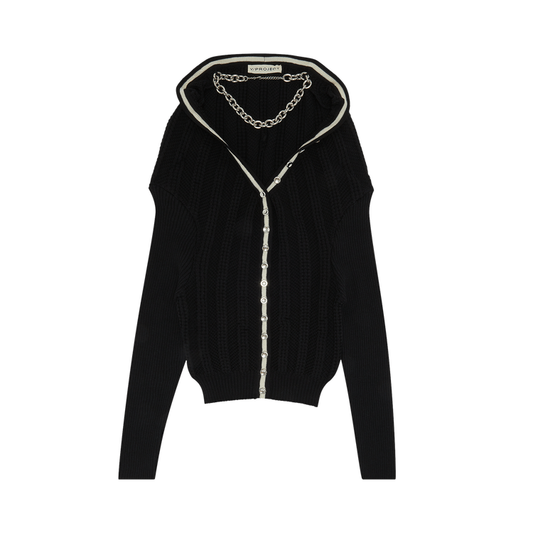 Y/Project Classic Ruffle Necklace Cardigan "Black"
