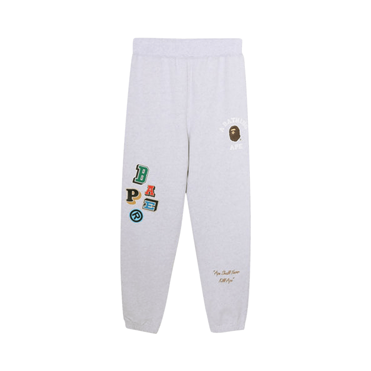 BAPE Multi Fonts Sweat Pants "Grey"