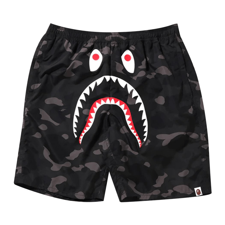 BAPE Color Camo Shark Beach Shorts "Black"