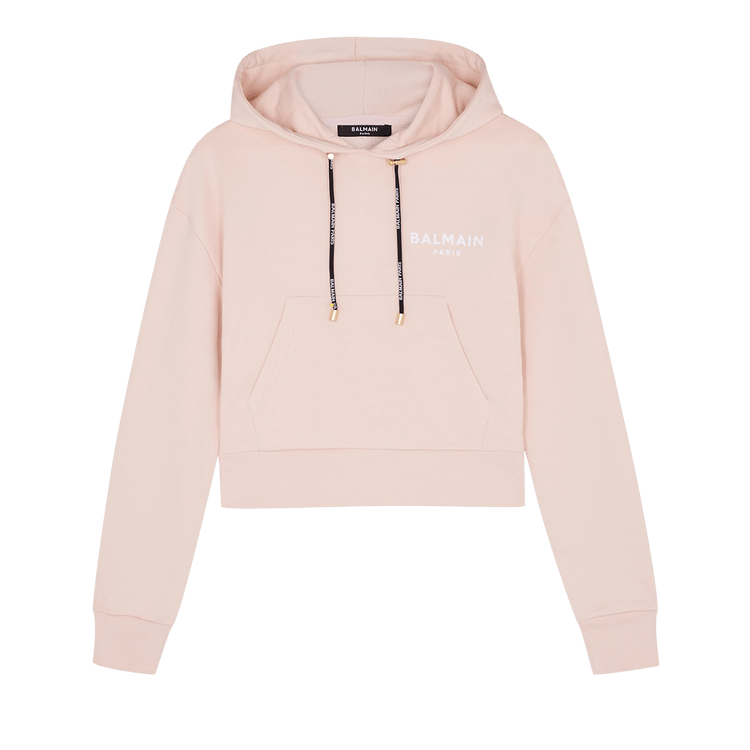 Balmain Eco Designed Hoodie With Flocked Logo "Pink"