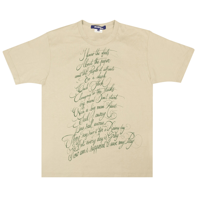 Junya Watanabe Handwriting Print T-Shirt "Grey"