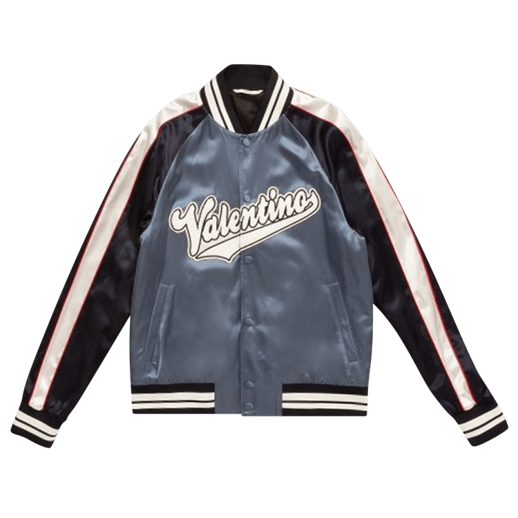 Valentino Bomber Jacket With Embroidered Patch "Red"