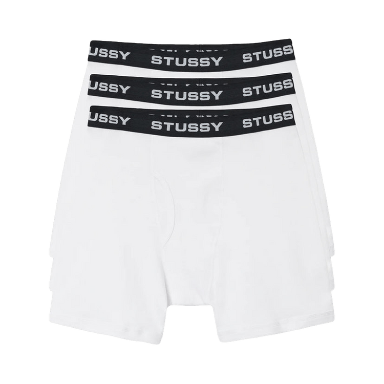 Stussy Boxer Briefs (3 Pack) "White"