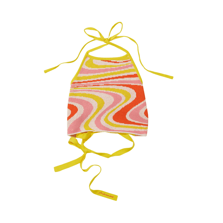 Andersson Bell Halter Knit Top "Lemon/Pink"