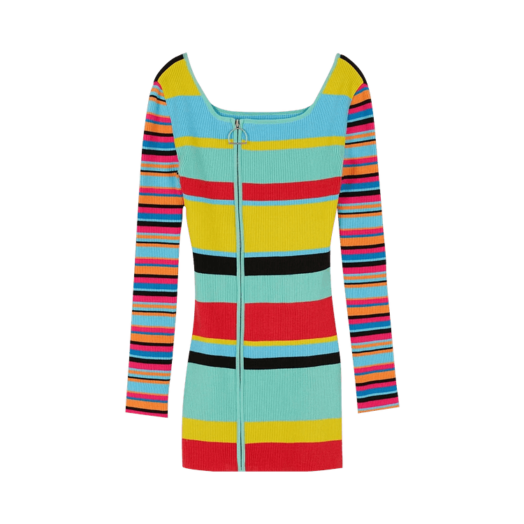 Andersson Bell Multi Stripe Zip Up Knit Mini Dress "Multicolor Stripe"