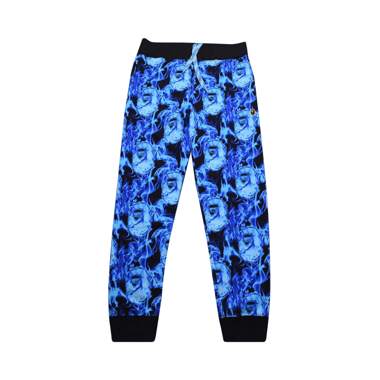 BAPE Flame Slim Sweatpants "Blue"