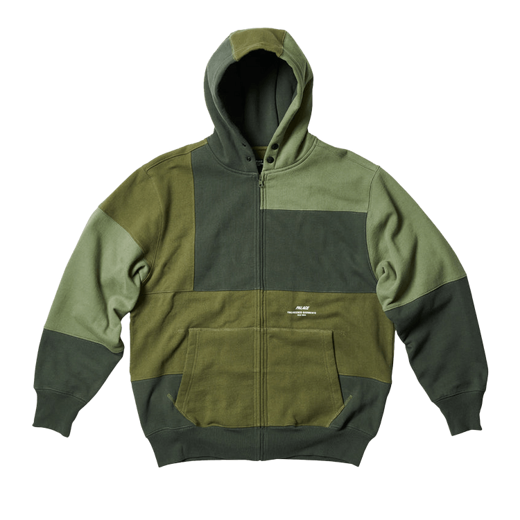 Palace x Engineered Garments Heavy Patchwork Zip Hood "Olive"
