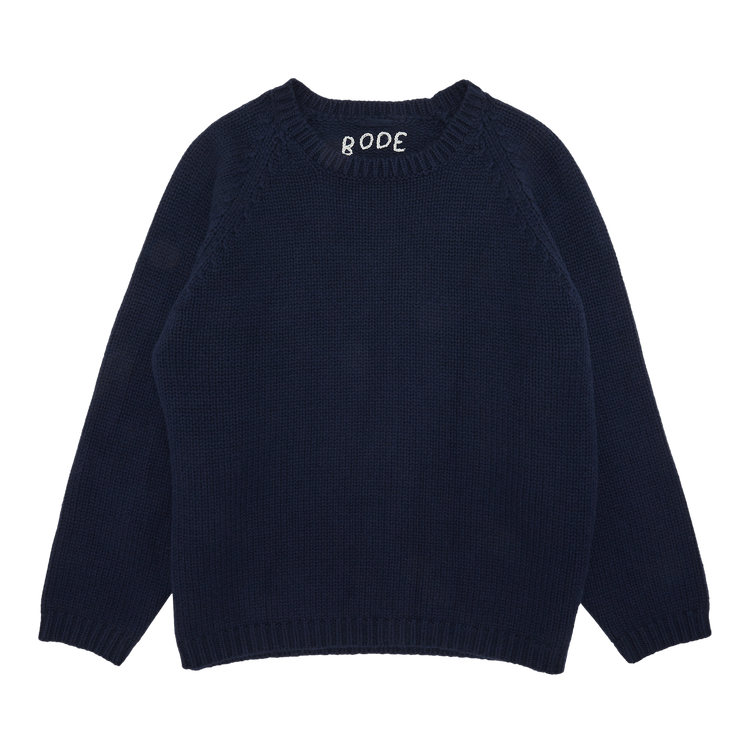 Bode Cashmere Crewneck Sweater "Navy"