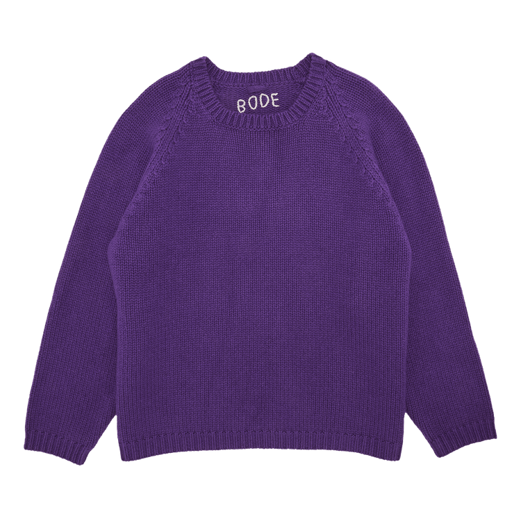 Bode Cashmere Crewneck Sweater "Purple"