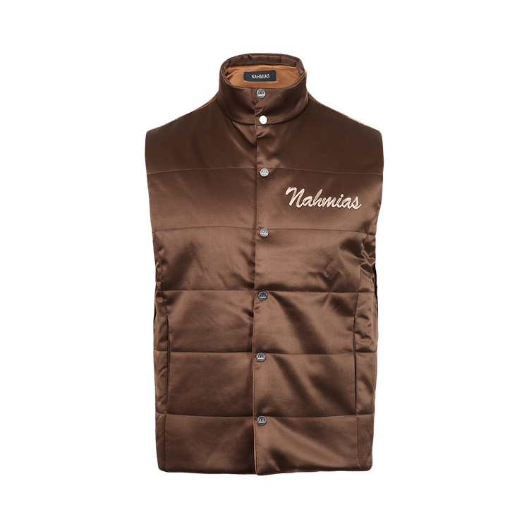Nahmias Summerland Silk Puffer Vest "Brown"