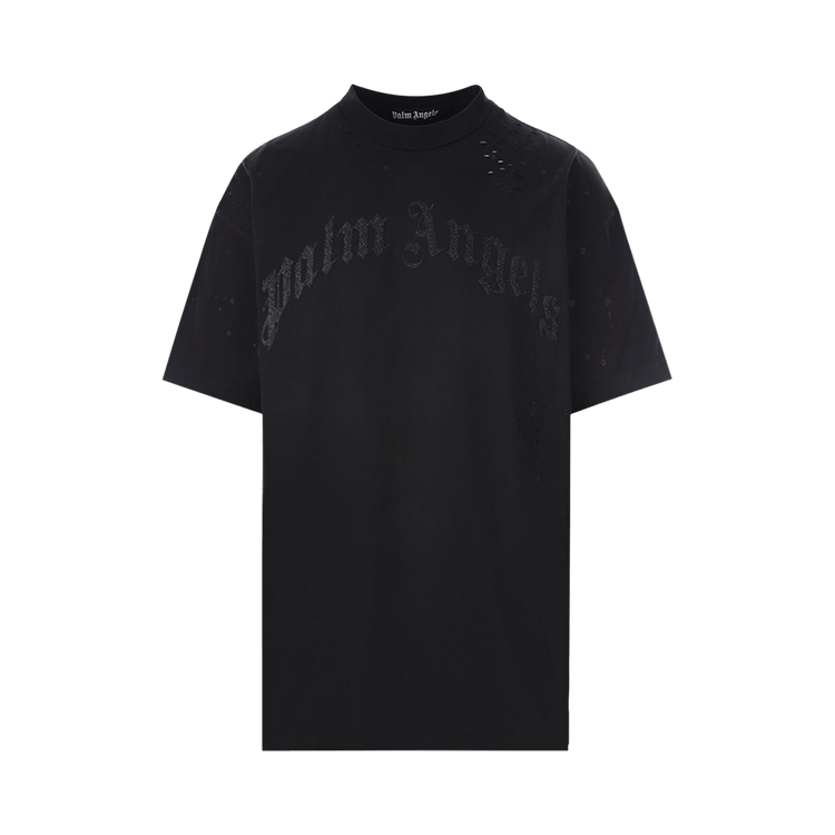 Palm Angels Glittered Logo Classic Tee "Black"