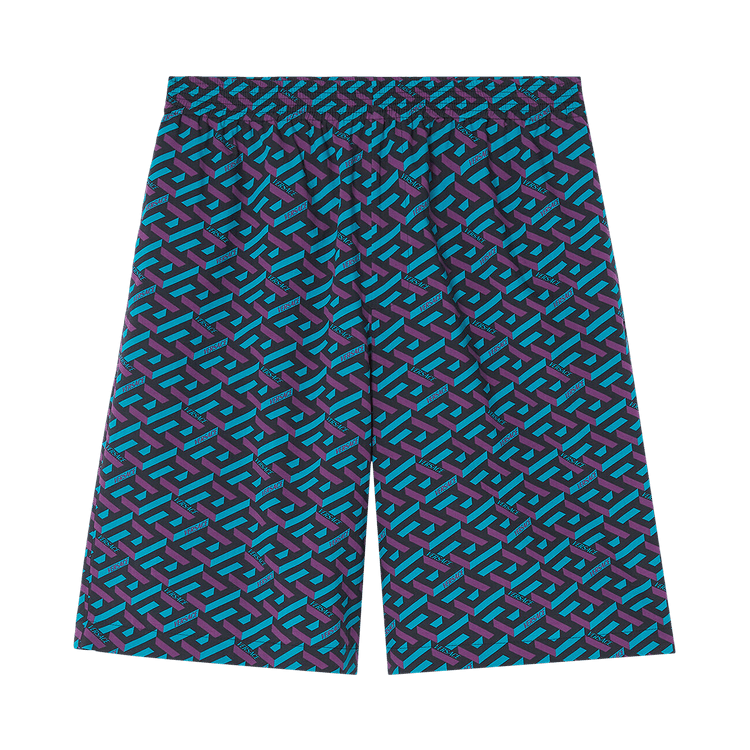 Versace Barocco Silhouette Silk Shorts "Magenta/Tangerine"
